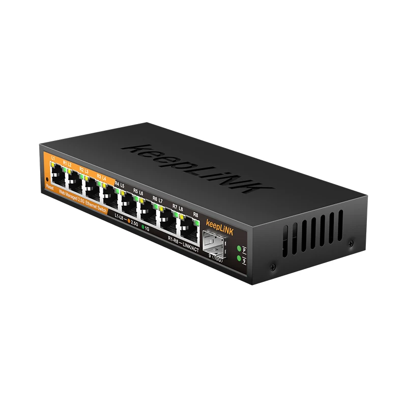 KeepLiNK-conmutador gestionado multigigabit de 9 puertos, 8 puertos, 2,5 Gb, Ethernet y 1 puerto, 10G, SFP + - imagen 3