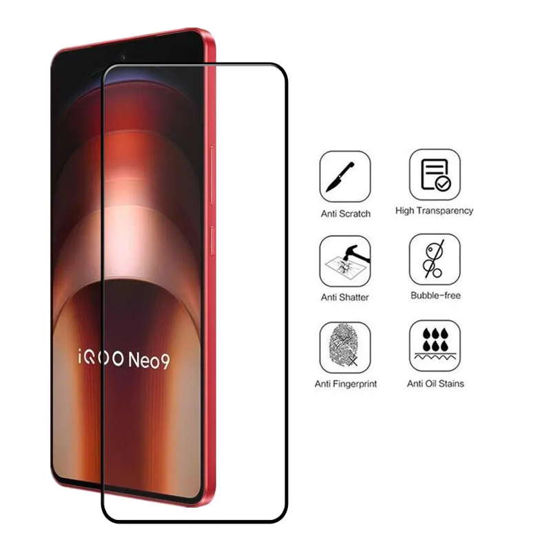 Nueva actualización de vidrio templado para VIVO IQOO Neo 9 Protector de pantalla antiarañazos para IQOO Neo 9 película de cámara de fibra suave - imagen 2