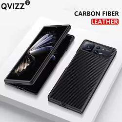 Funda de cuero de lujo para Xiaomi Mix Fold 2, armadura de fibra de carbono a prueba de golpes, bordes suaves, cubierta de teléfono para Xiaomi MixFold MixFold2
