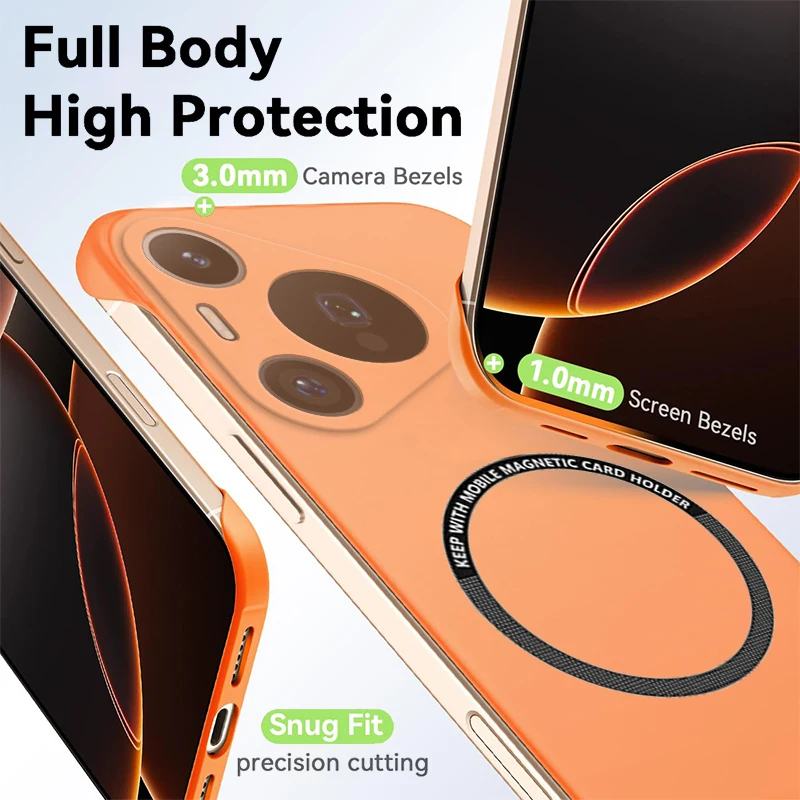Fundas magnéticas delgadas para teléfono Huawei Pura 70 Pro Plus Ultra sin marco, cubierta dura mate antiarañazos, armadura a prueba de golpes sin bordes - imagen 4