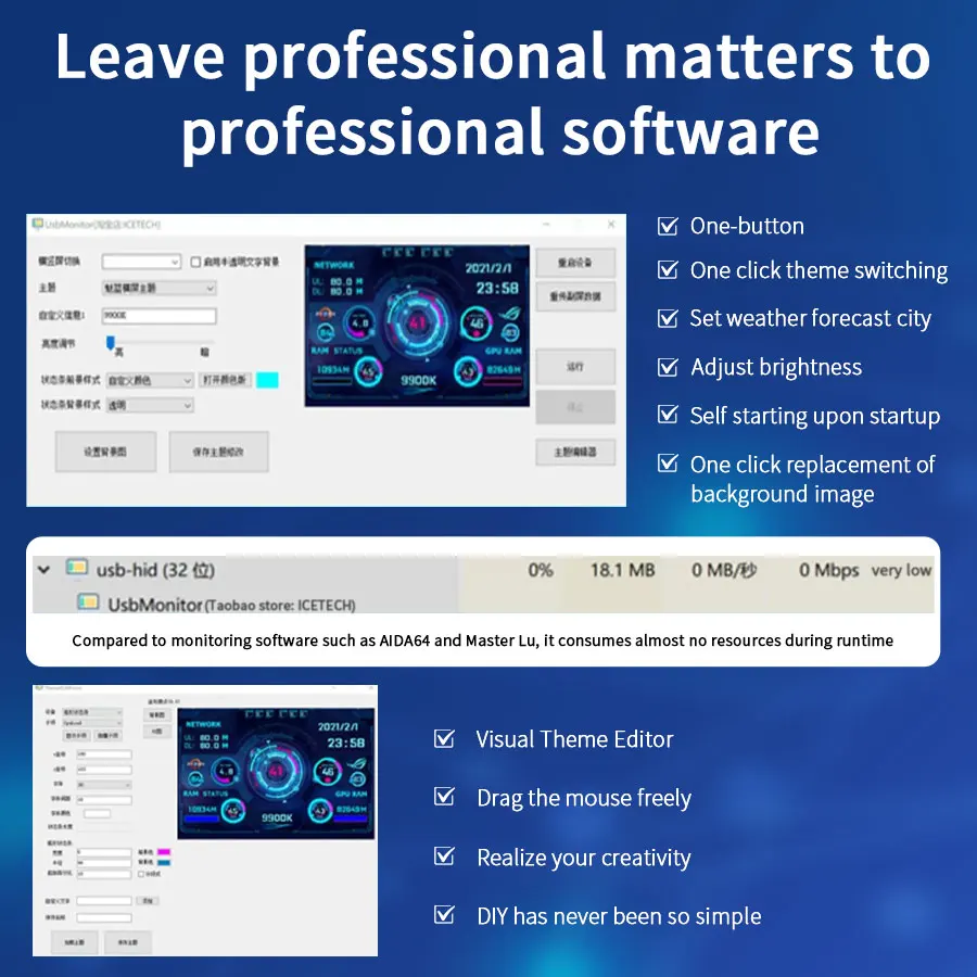 Mini computadora pantalla secundaria 3,5 pulgadas IPS USB C pantalla secundaria para computadora CPU GPU RAM HDD Monitor pantalla LCD libremente AIDA64 - imagen 4