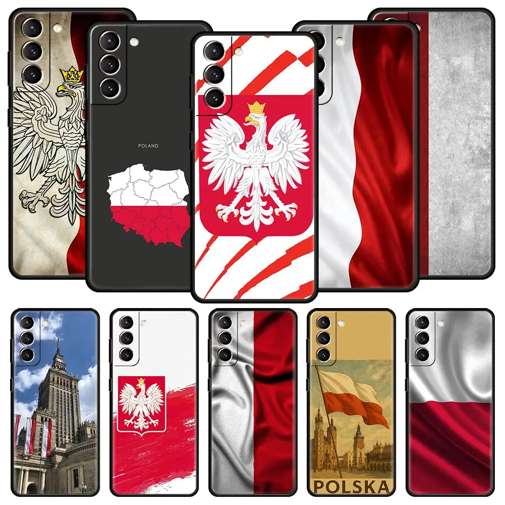 Funda de teléfono con bandera polaca para Samsung Galaxy S25 Edge S24 S23 S22 S20 Ultra S21 FE 5G S10 Plus, funda suave de TPU