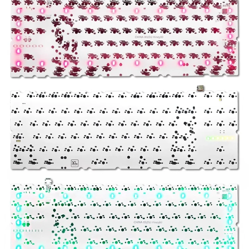 Hiney H80 PCB de intercambio en caliente personalizado F1-8X soldadura sin ranura RGB luz inferior a través de cambio de llave accesorios de teclado de oficina para juegos - imagen 5