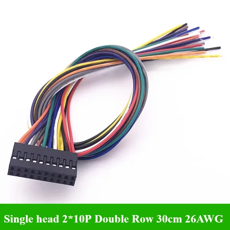 Conector de línea doble de 2,54 MM con Cable de puente de 30cm 26AWG 2*2/3/4/5/6/7/8/10 PIN hembra de cabeza única/doble - imagen 2
