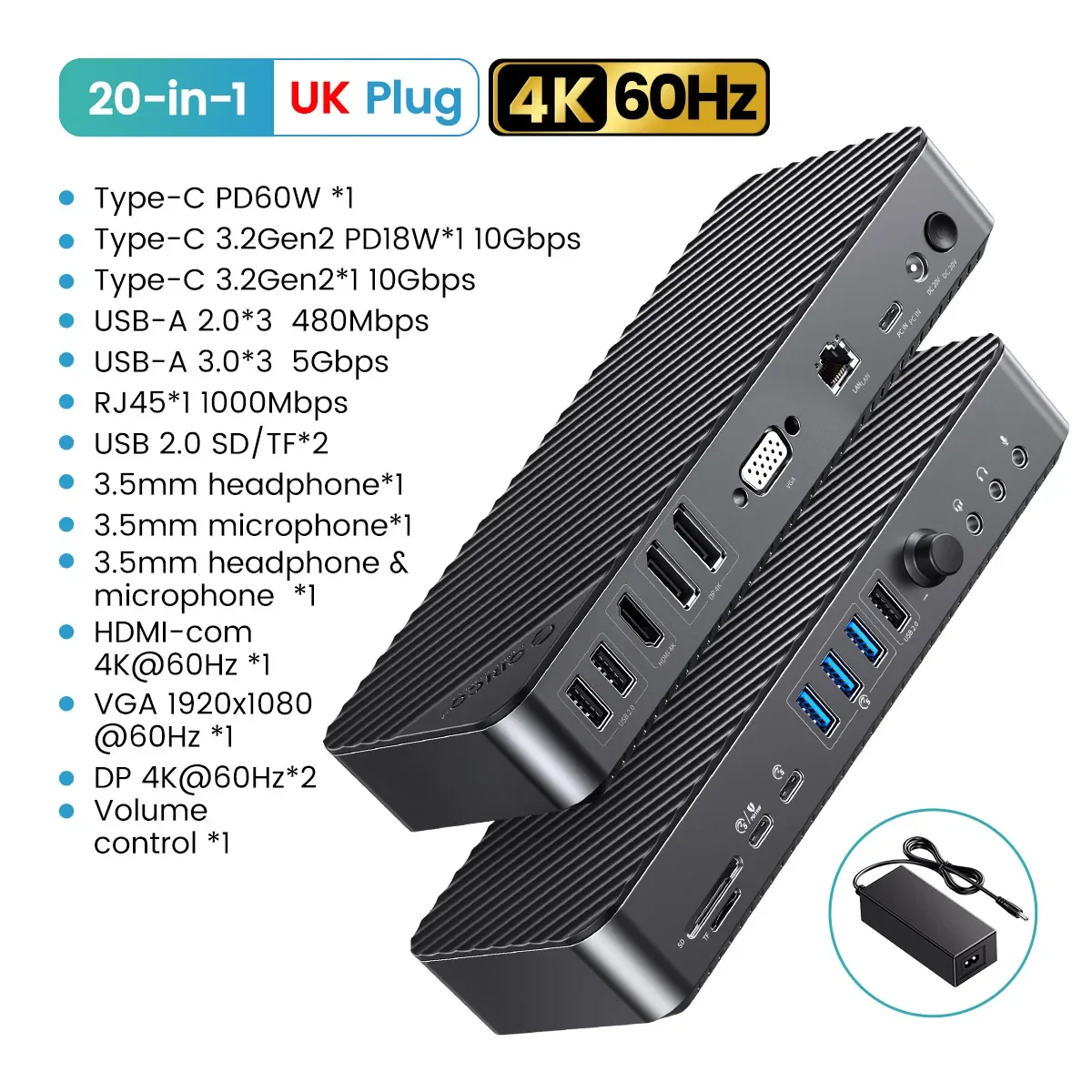 20-in-1 UK Plug