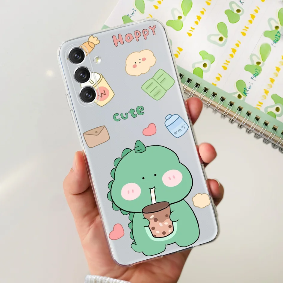 Para Samsung A24 4G funda 2023 Popular flor astronauta cubierta transparente funda de teléfono suave para Samsung A24 A14 5G SM-A146B A 24 bolsa - imagen 2