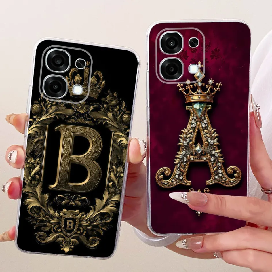 Para OPPO A6 Pro 4G funda CPH2799 corona de lujo letras suave silicona pareja cubierta de teléfono para OPPO F31 F 31 Pro CPH2781 CPH2763 Capa - imagen 2