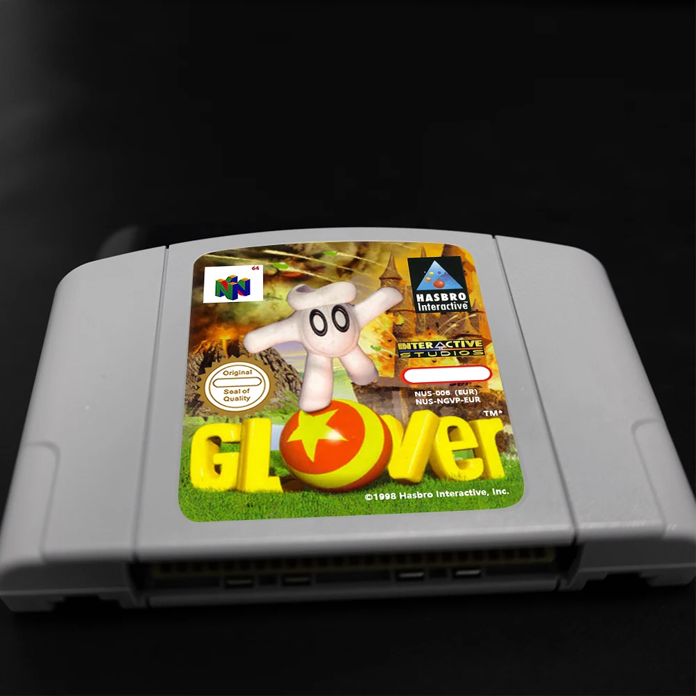 Cartucho de juego Glover para consolas PAL EUR de 64 bits Tarjeta de juego N64