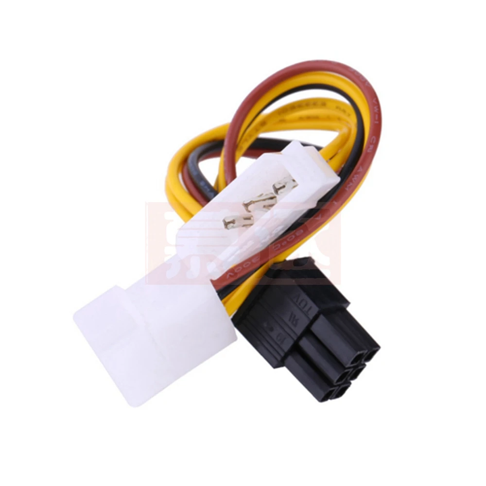 Cable de alimentación de 4 pines grande a 6 pines, d único para tarjeta de visualización, tarjeta de visualización de línea 6p, cable de alimentación individual de 4 pines a 6 pines