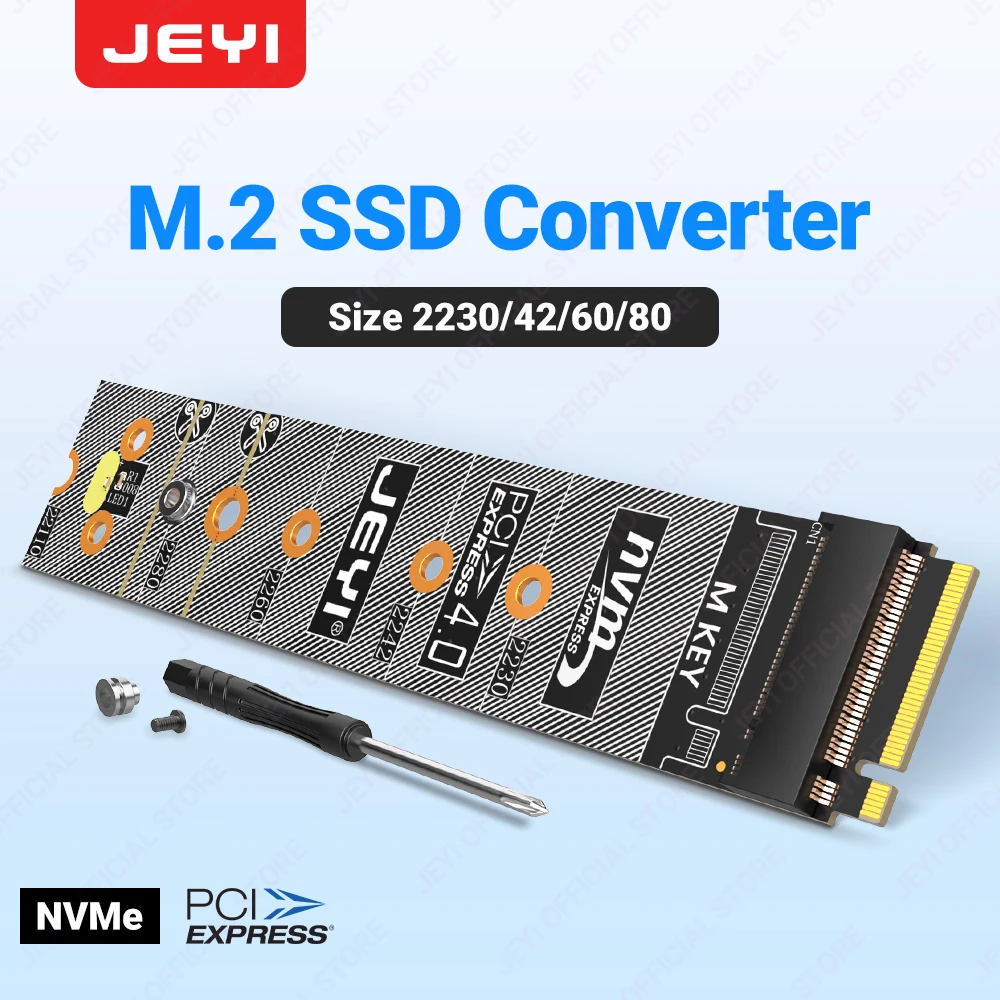 JEYI M.2 NVMe SATA protección PCB convertidor de placa PCIe 4,0 adaptador Protector de unidad de estado sólido compatible con 2280 alargado a 22110