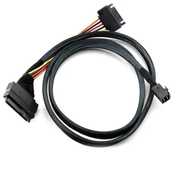 Cable Mini SAS HD SFF-8643 a SATA 15 Pines Macho en Y para Servidor