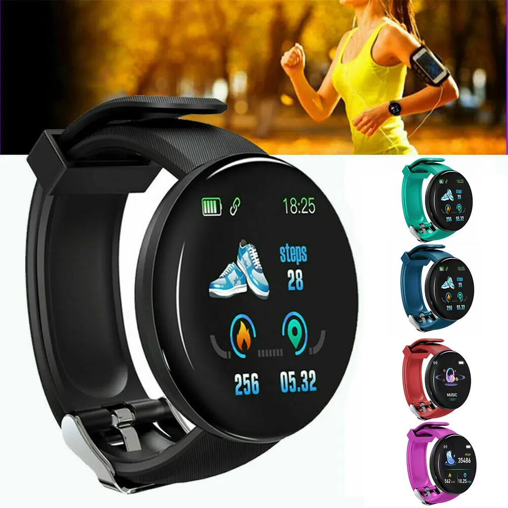 Reloj inteligente D18S para hombre y mujer, Monitor de ritmo cardíaco y presión arterial, podómetro, relojes de moda, reloj inteligente deportivo resistente al agua - imagen 3