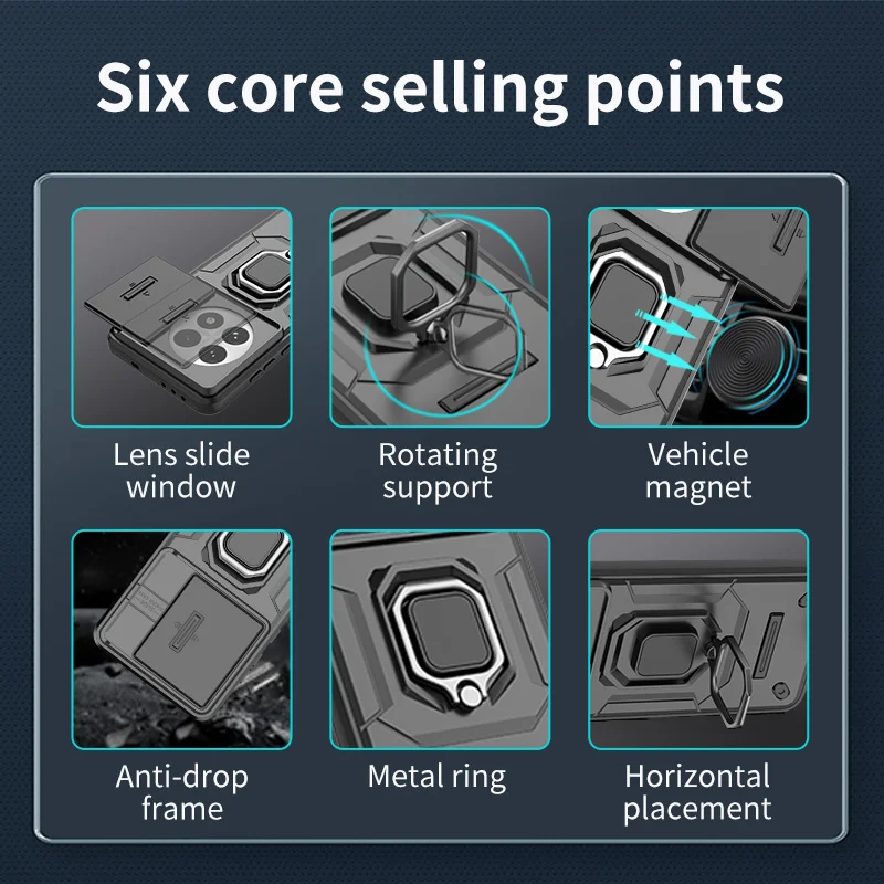 Armadura Funda a prueba de golpes para OnePlus 13 5G One Plus 13R cubierta protectora anillo soporte magnético Coque Fundas Capa - imagen 3