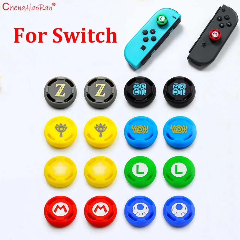 4 unids/lote de tapa de empuñaduras de pulgar de dibujos animados de silicona suave para interruptor Oled Joy Con controlador NS Lite Protector de cubierta de Joystick - imagen 2