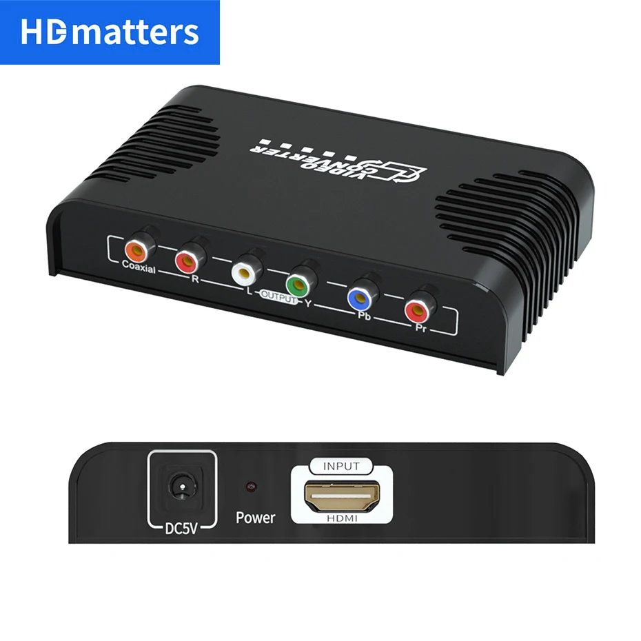 Convertidor HDMI a RGB 1080P HDMI a componente Convertidor Ypbpr para PS4 Xbox DVD Entrada HDMI a salida YPbpr