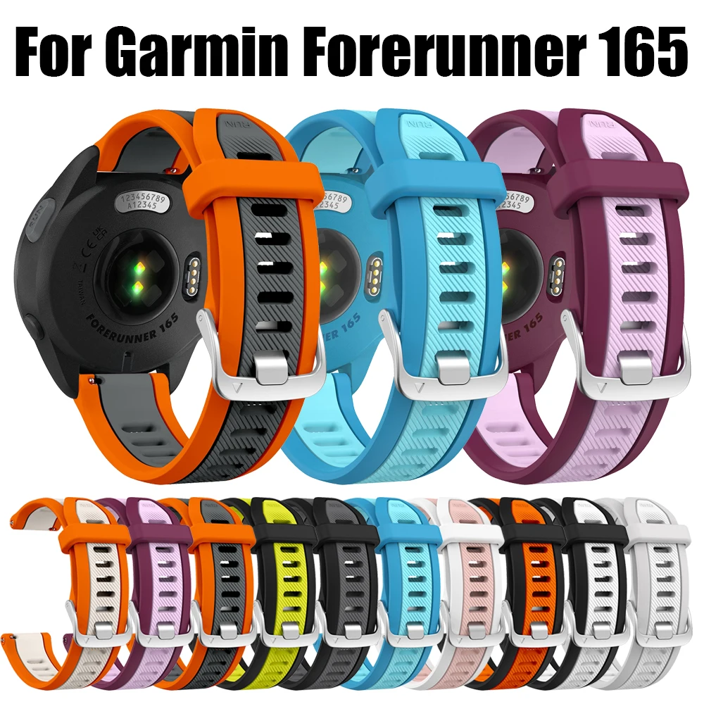 Correa de silicona de liberación rápida de 20mm para Garmin Forerunner 165 banda de música para Garmin Vivoactive 3 5 Venu SQ 2 correas de reloj