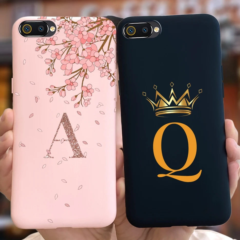 Funda para Oppo A1K Redlme C2, carcasa bonita con letras de corona, de silicona suave, TPU, para Realme C2, OppoA1k, CPH1923