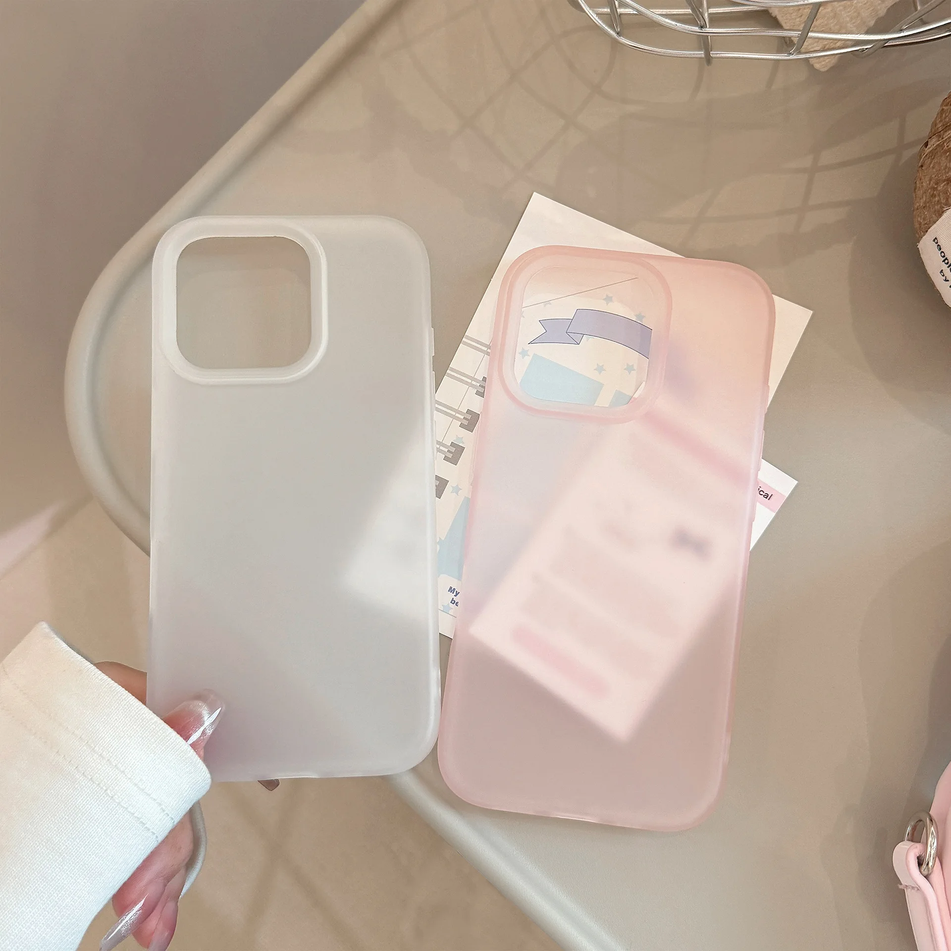 Funda de teléfono blanca y rosa transparente para iPhone 16 Pro Max Plus, 15, 14, 13, 12, 11, Mini mate, a prueba de golpes, transparente para niñas - imagen 3