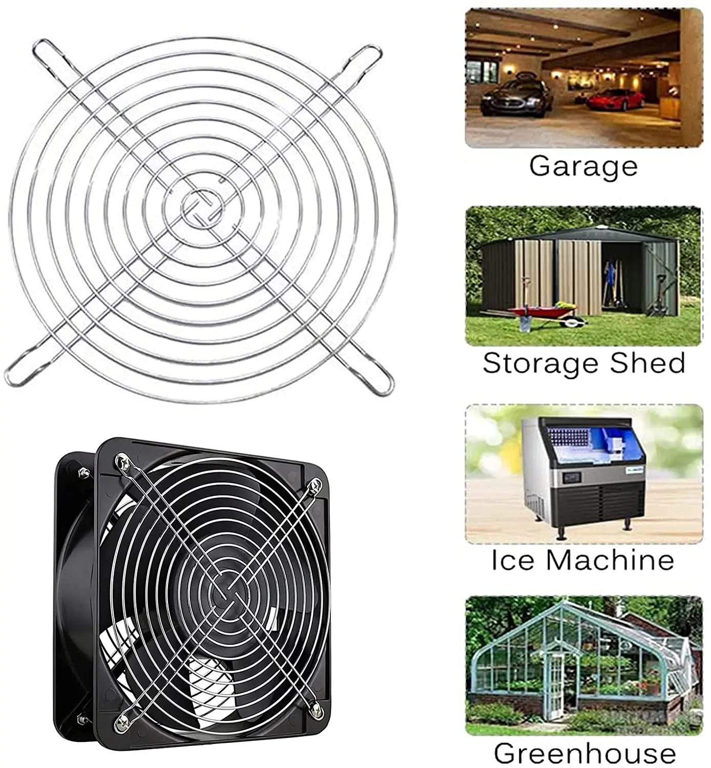 Gdstime Silver Metal Grill Finger Guard Protective Net Fan Grill 30/40/50/60/80/90/120mm Cooling Fan Grill DC Fan Safety Device - imagen 5