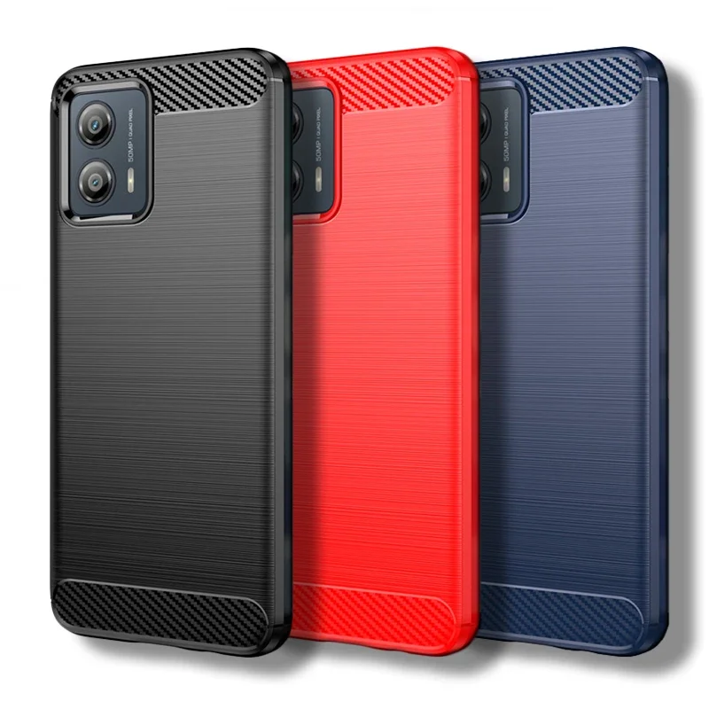 Funda de TPU con textura de fibra de carbono para Motorola Moto E13 E22 E22i E32 Edge 40 Neo 30 Fusion Funda protectora a prueba de golpes