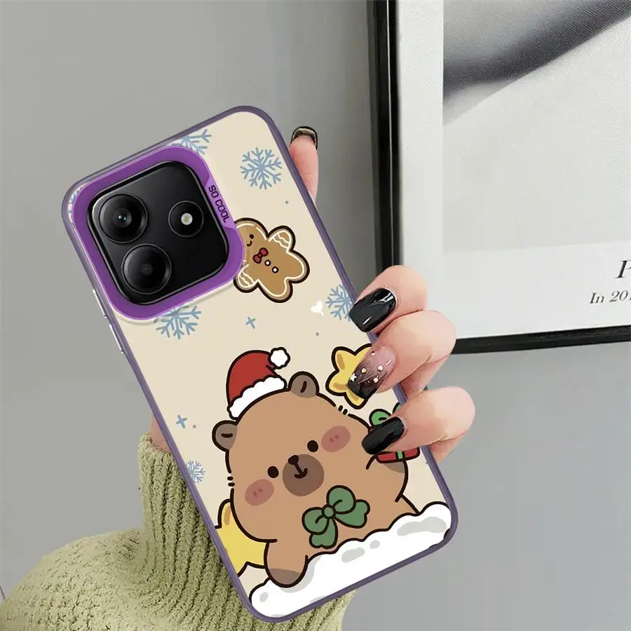 Funda para Xiaomi Redmi Note 14 Pro Plus 9s 10Lite 13 12 11 10s 11s 12s funda trasera para teléfono lindo capibara de Navidad - imagen 3