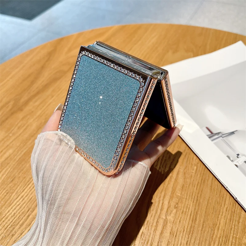 Funda de diamantes galvanizada rosa para Samsung Galaxy Z Flip 6 5, cubierta a prueba de golpes con purpurina para Samsung Z Flip 5 6 - imagen 4