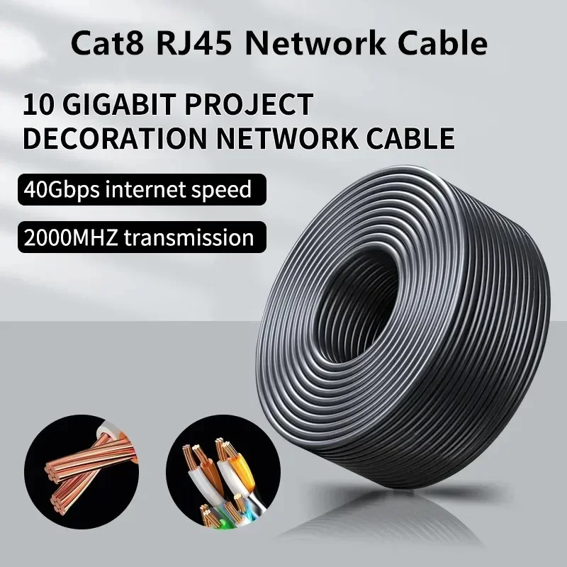 Cable Ethernet RJ45 Cat8, 40Gbps, 2000MHz, protección CAT 8, Internet para portátiles PS 4, módem, enrutador, Cables de red para el hogar, Cable Lan - imagen 2