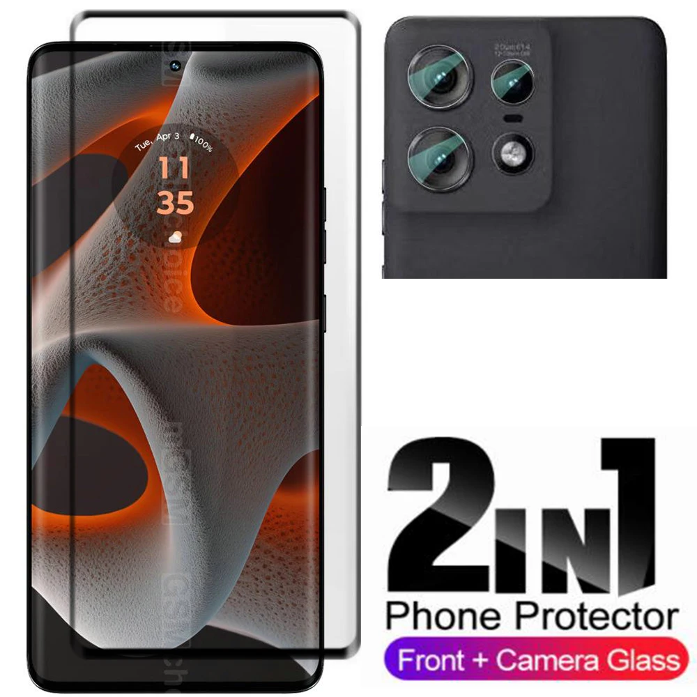 Cubierta de vidrio Protector Curverd 3D para Motorola Edge 50 Pro, Protector de pantalla de vidrio templado para Motorola Edge 50 Pro, lente de cámara - imagen 2
