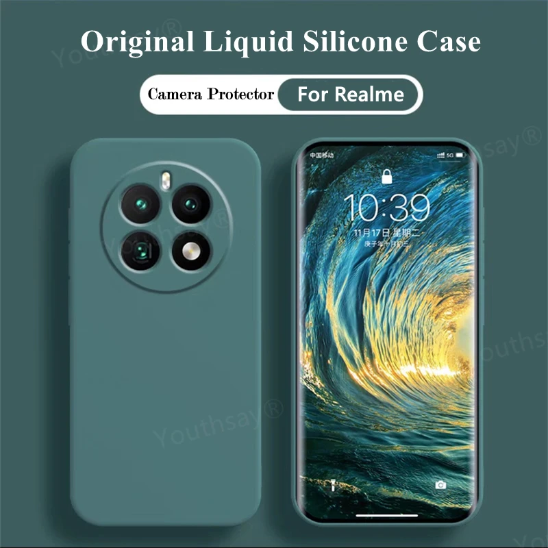 Para Realme 12 Plus Funda Realme 12 + 5G Funda Coque suave Original Funda protectora de silicona líquida para teléfono Realme 12 + Pro Plus - imagen 2