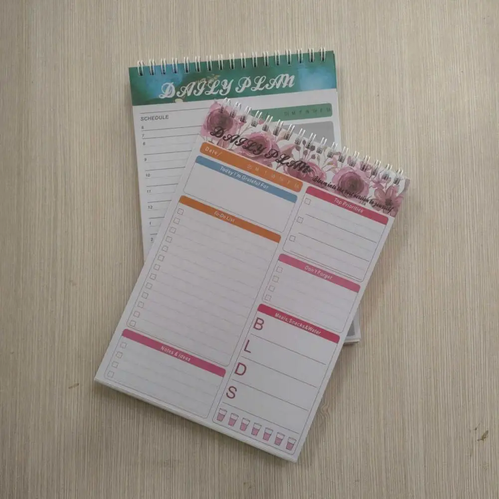 Bloc de notas duradero de papel grueso, planificador semanal con encuadernación de doble cable, organizador eficiente de horarios, diario de oficina, Bloc de notas semanal - imagen 2