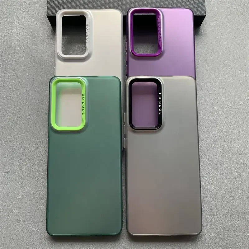 Para OPPO A76 A96 funda de teléfono A 76 A 96 4G funda CPH2375 funda metálica de lujo Aurora piel mate