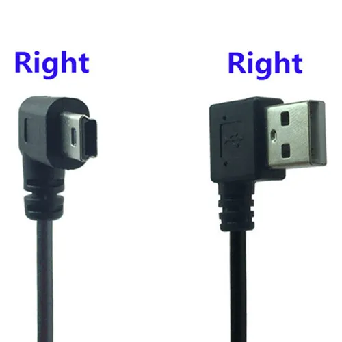 Mini Cable de datos USB, 25cm, ángulo recto izquierdo, USB 2,0 A macho a Mini USB, 5 pines, ángulo izquierdo y derecho, conector adaptador de Cable - imagen 5