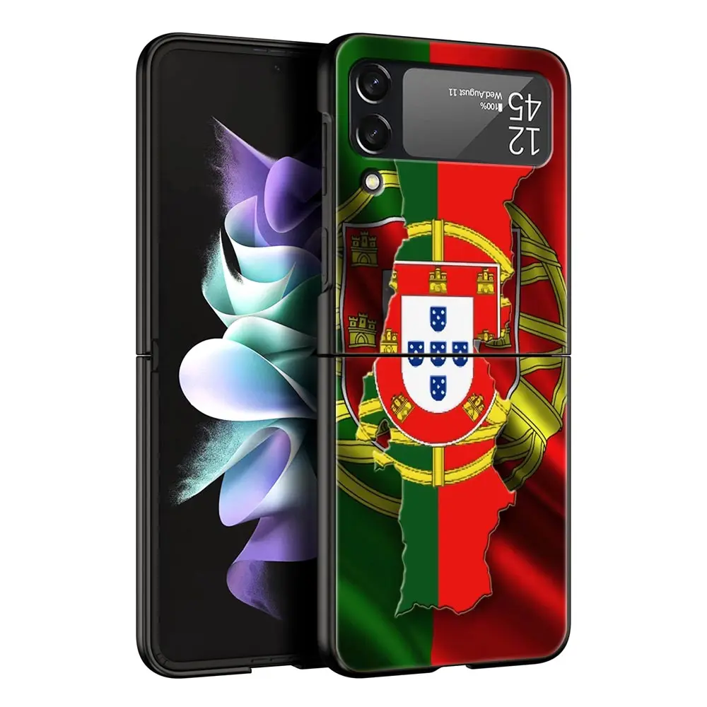 Funda de teléfono de Portugal para Samsung Galaxy Z Flip3 Flip4 Flip5, carcasa para Z Flip 3 4 5 6 7, funda trasera plegable dura - imagen 3