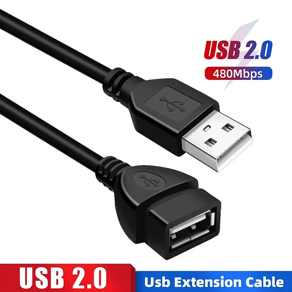 Cable de datos de extensión USB Cable extensor macho a hembra Cable de datos USB 2,0 para PC portátil teclado teléfono portátil Smart TV