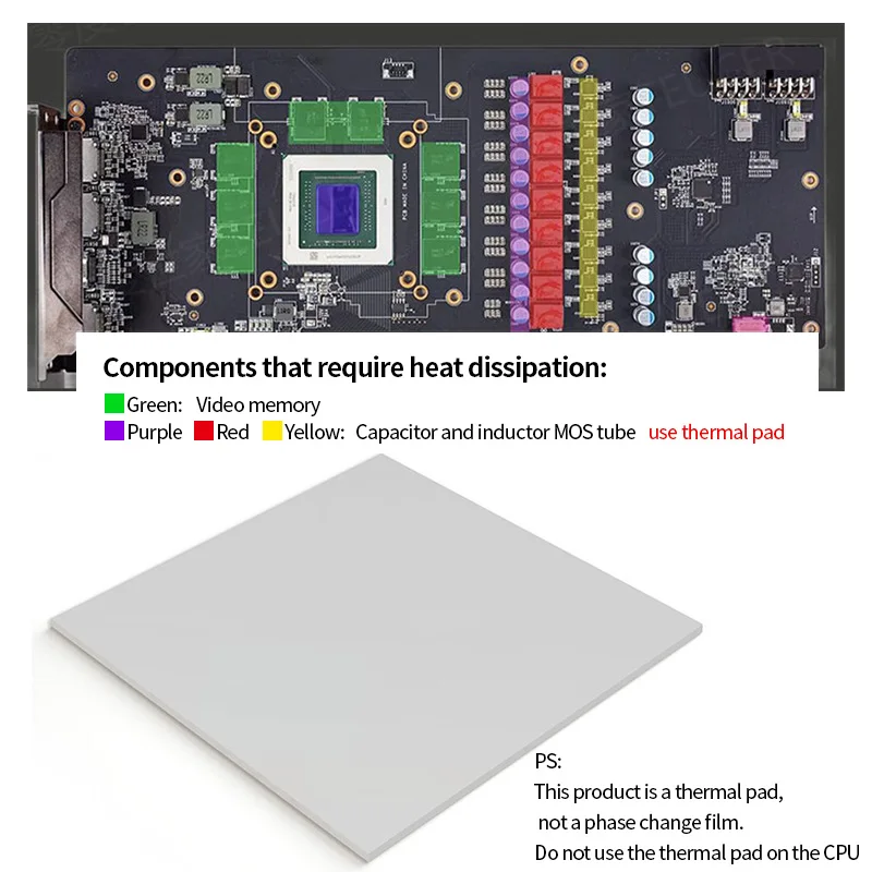 Teucer TP400 14,8 W/mk disipación de calor almohadilla de grasa térmica de silicona de alta calidad CPU/GPU tarjeta gráfica refrigeración por agua 120x120mm - imagen 2