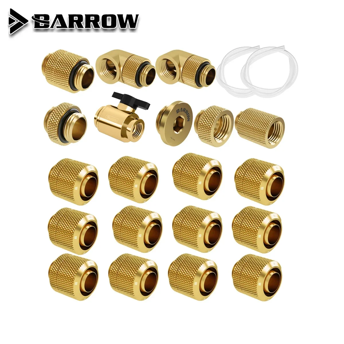 Barrow-Kit de montaje de tubo suave de 10x13mm, adaptador de manguera de 10x16mm, accesorios de refrigeración por agua, MOD DIY, negro, plata, blanco, dorado - imagen 4