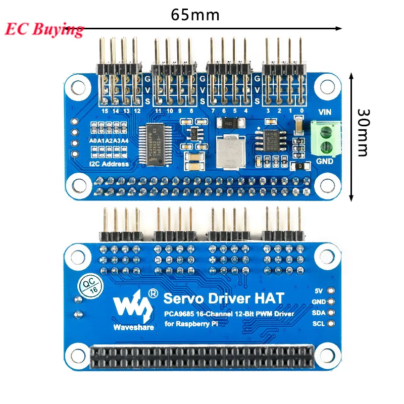 Bouclier technique de pilote de servomoteur pour Raspberry Pi RPI ontariW WH 3B Plus 4B, HAT PWM, 6 000 cartes, 16 canaux - imagen 4