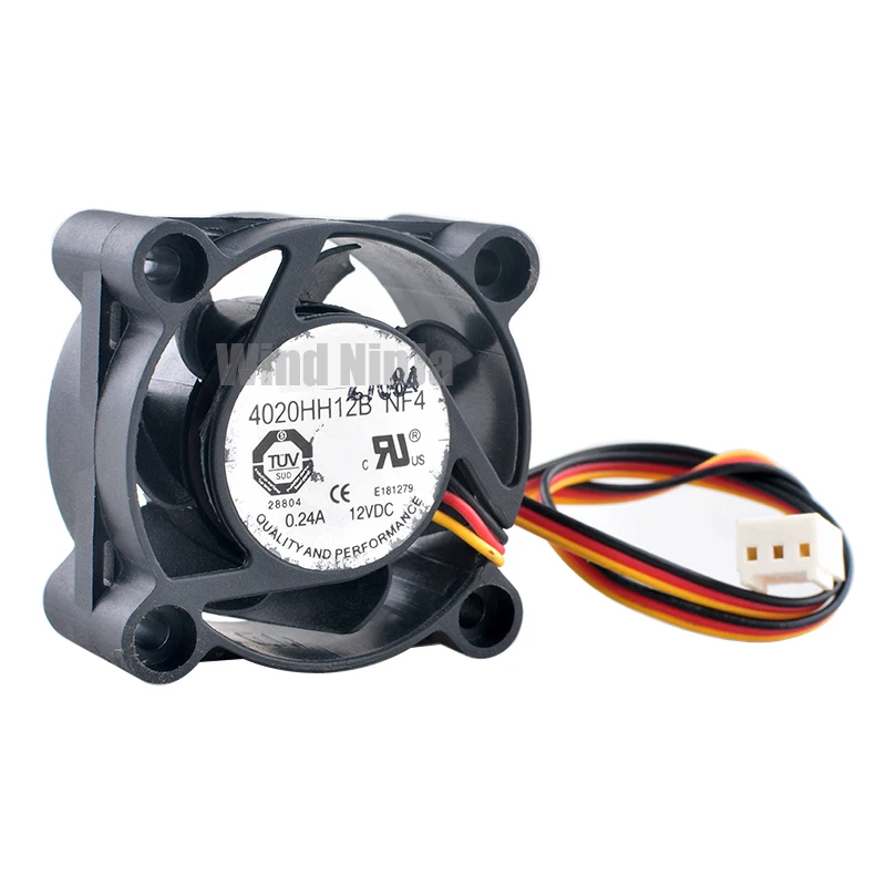 Ventilador de refrigeración con rodamiento de bolas Dual para CPU, 4020HH12B NF4, 4cm, 40mm, 40x40x20mm, DC12V, 0.24A, 3 pines, interruptor de chasis