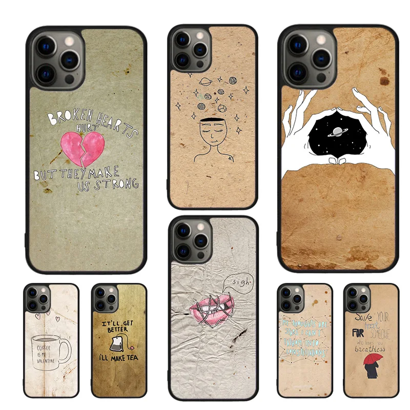 Funda de teléfono con texturas de cita para iPhone 17 Air 16 15 14 11 12 13 Pro MAX Plus