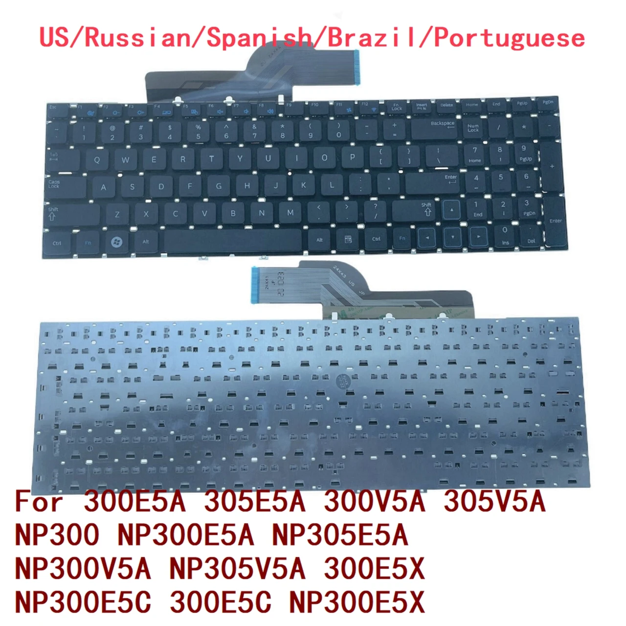 Teclado US RU SP BR PT para Samsung 300E5A 305E5A 300V5A 305V5A NP300 NP300E5A NP305E5A NP300V5A NP305V5A 300E5X NP300E5C 300E5C