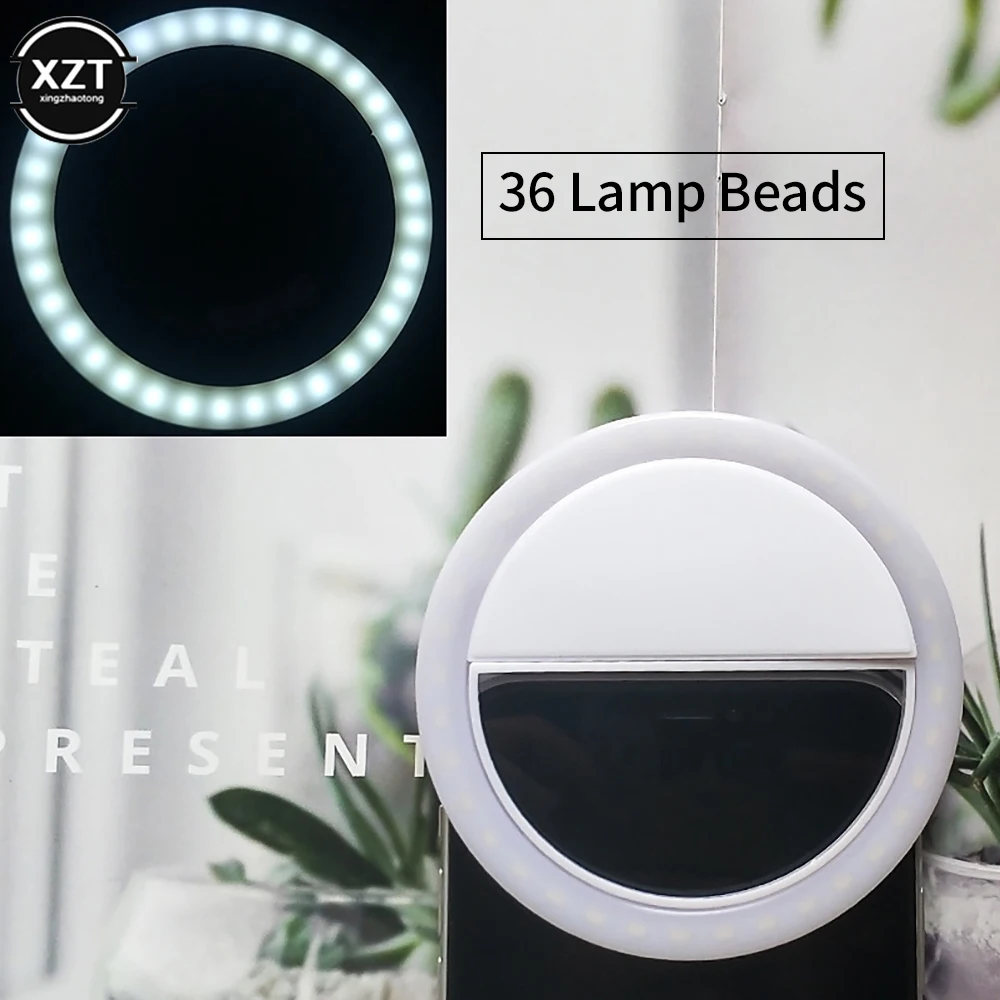 Anillo de luz Led para Selfie, lente para teléfono móvil, lámpara LED para Selfie, anillo para IPhone, Samsung, Xiaomi, Huawei, accesorios de luz con Clip para Selfie - imagen 2
