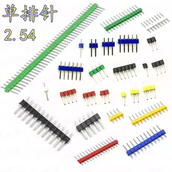 Pin macho de una sola fila, 50 piezas, 2,54mm, 1x2P/3P/4P/5P/6P/7P/8P/9/10/12/15/20/40 pines cabezal 1x40P, rojo, negro, verde, azul, amarillo, blanco