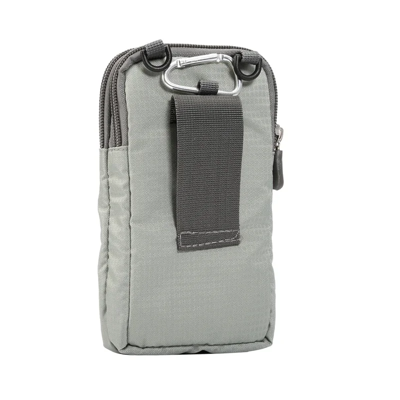 Bolsa Universal para teléfonos móviles de 6,0, 6,3, 7,2 pulgadas, soporte para bolso de hombro para exteriores, 3 bolsillos, 2 cremalleras, funda tipo billetera, Clip para cinturón, bolsa con gancho - imagen 4