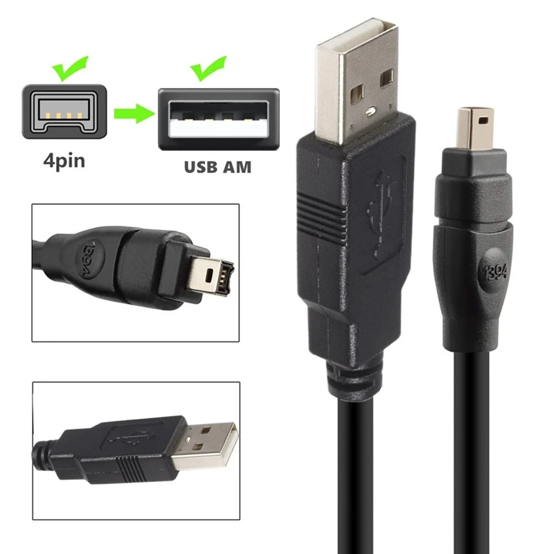 USB 2,0 macho a Firewire IEEE 1394 Cable adaptador iLink macho de 4 pines para Sony DCR-TRV75E adaptador DV 1,8 m/3m/4,5 m - imagen 5