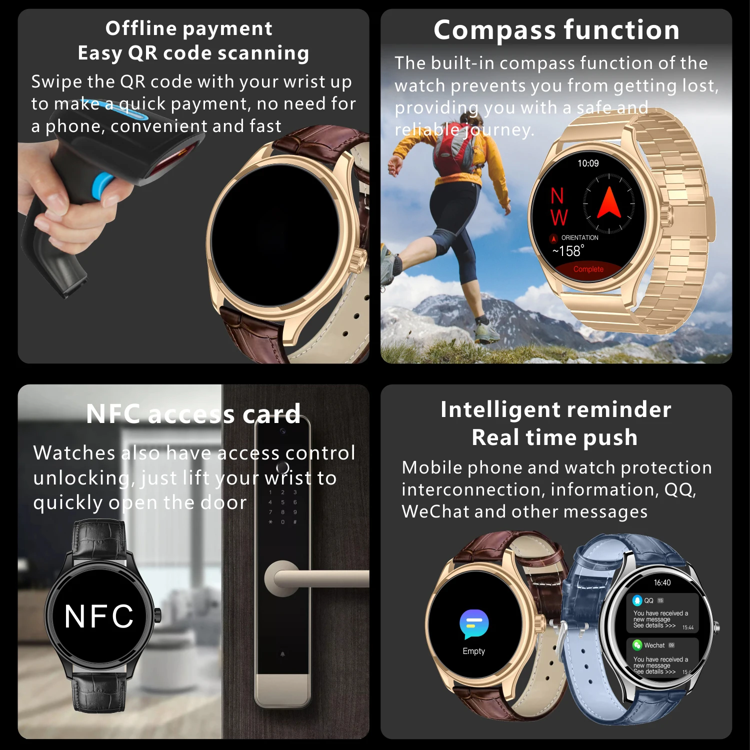 Reloj inteligente ultrafino con pantalla AMOLED de 1,53 pulgadas, brújula para exteriores, mapa, resistente al agua, llamada de diente azul, reloj inteligente NFC, asistente de voz deportivo - imagen 3