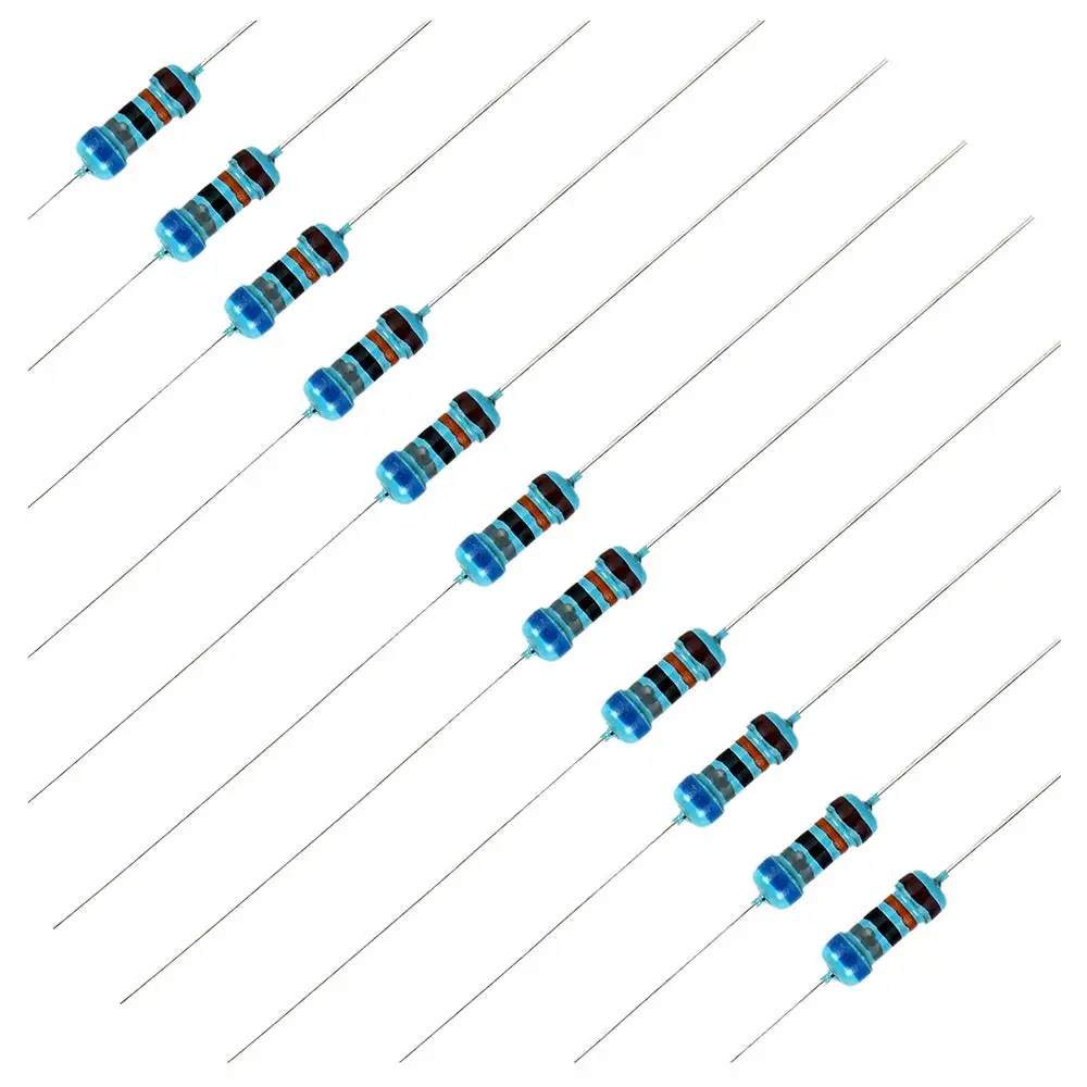 Kit de resistencias de 1000 piezas 1/4 W +-1% Kit surtido de resistencias de película metálica premium, 25 valores (1 Ohm-1M Ohm) 40 cada una, tabla de pruebas y bricolaje - imagen 5