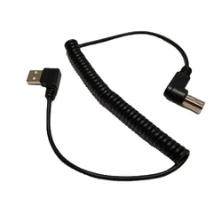 Cable USB impresora conector 90° espiral duradero resistente