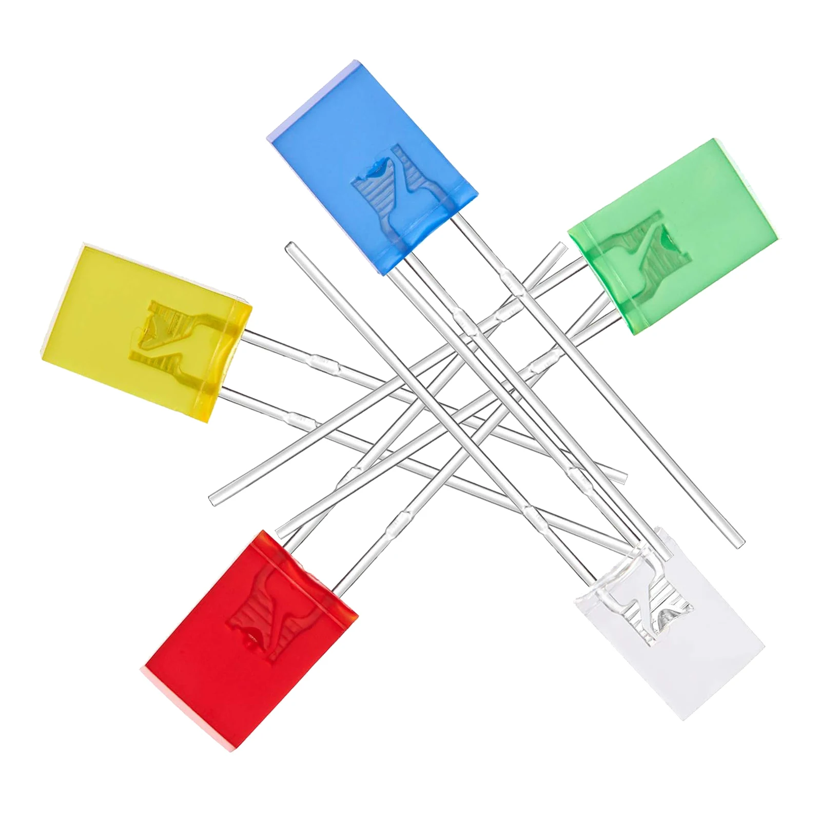 100 Uds 2X5X7mm/2X3X4mm LED cuadrado 257/234 blanco rojo amarillo verde azul diodo emisor de luz lámpara electrónica multiusos Kit DIY - imagen 4