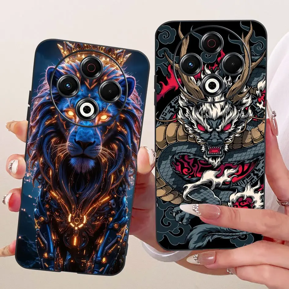 Para Tecno Spark 30 4G funda Spark 30 Pro cubierta KL6 KL7 elegante flor negro silicona suave TPU Fundas para Tecno Spark30 Pro parachoques - imagen 4