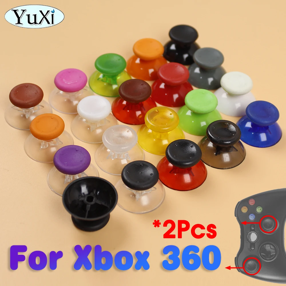 Cubierta de Joystick analógico 3D para Xbox 360, 2 piezas, mando inalámbrico con cable, ThumbStick, botón de agarre, piezas de repuesto